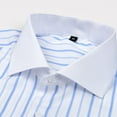 thumbnail image 3 of Hpapadks Mens Shirts Casual Striped Formal Dress Button Down Long Sleeve Lapel Business Blouses Slim Fit Mens Dress Shirt White M, 3 of 6