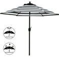 thumbnail image 2 of Bibana 7.5 ft Outdoor Patio Umbrella Table Umbrella with 6 Ribs, Push Button Tilt/Crank - Black and White, 2 of 8
