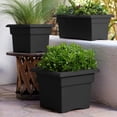 thumbnail image 2 of Bloem Veranda 18" Square Box Plastic Planter - UV-Resistant, Indoor/Outdoor, Black, 2 of 4