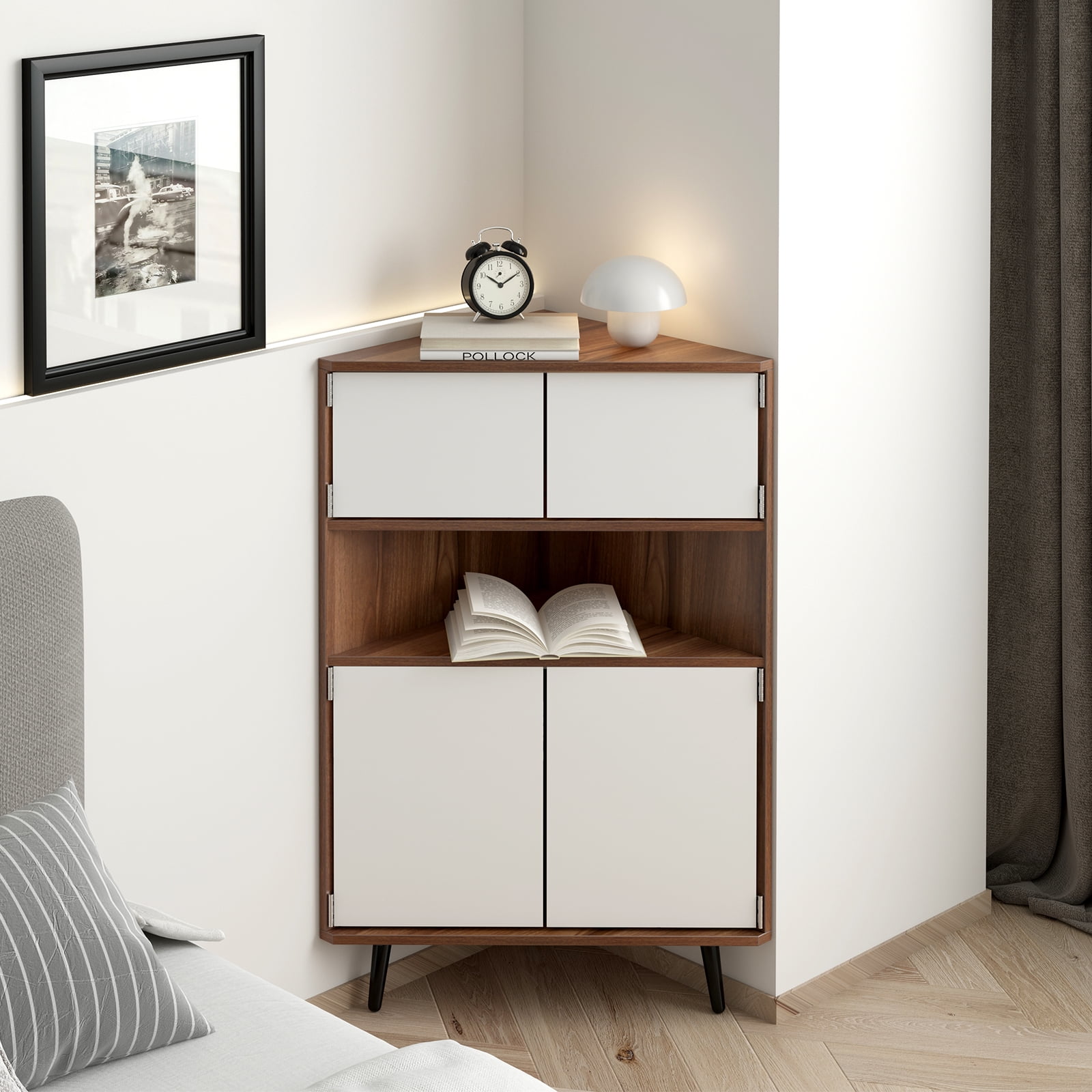 Buy Sogesfurniture Corner with doors, Freestanding Floor Corner Storage for