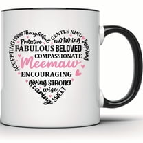 Best Grandma Ever Mug - Meemaw Heart Mug - Perfect Mothers Day & Grandma Birthday Gift - 11 Ounce Black Rim Handle Novelty Coffee Cup - WMUG1105-BLK