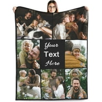 Custom Blanket with Picture Text Customized Blankets with Photos Customizable Personalized Blankets and Throws for Adult Kid Birthday Christmas Valentines Day Memorial Gift,