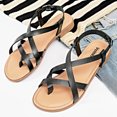 thumbnail image 4 of Ataiwee Women's Flat Slide Sandals - Casual Multiple Straps Criss Cross Thong Flat Summer Shoes., 4 of 7