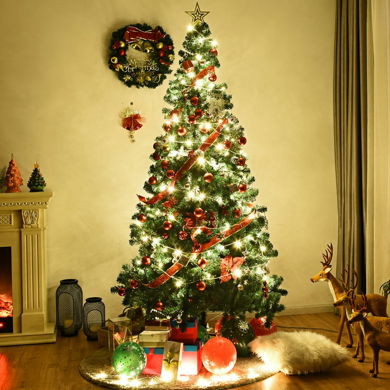 Costway 8Ft Artificial PVC Christmas Tree Stand Indoor Outdoor