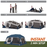 Ozark Trail 10 Person Family Instant Cabin Tent, 14 x 10 x 78, made with recycled materials, blue