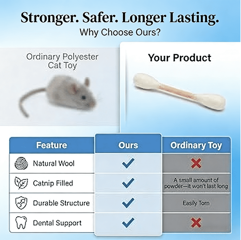 2026 Cotton Swabs Cat Toys with Catnip,Durable Big Kitten Chew Dental Teething Ropes Giant Interactive Felt Kitty Kicker Toy Sticks ，Play Lover Gift Accessories