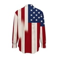 thumbnail image 4 of Atogsazn 4th of July Satin Silk Shirt for Women Dress Casual Button Down Long Sleeve Shirts Blouse Tops Outfit Red M Fashion, 4 of 6