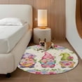 thumbnail image 2 of Spring Gnomes Round Area Rug 6Ft Washable Circle Rugs for Bathroom Office, Vintage Botanical Blossom Rose Leaves Non-Slip Carpet Floor Mats Indoor Outdoor Carpet Runner Aesthetic Home Decor, 2 of 8