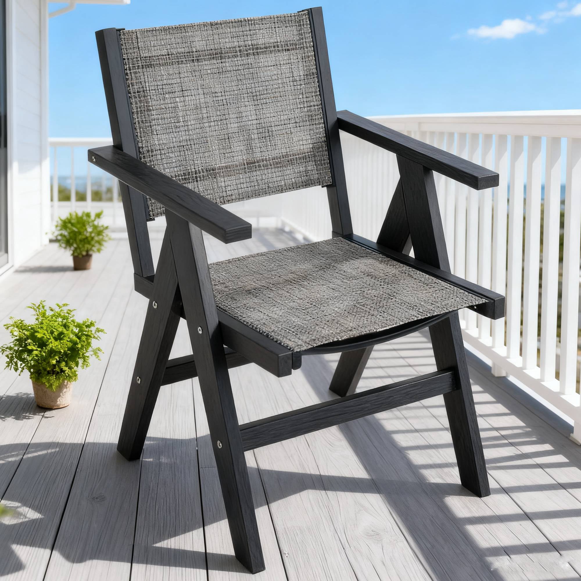 Universal Outdoor Dining Chair, Practical Leisure Chair for Patio Table Gathering Weekend Barbecue Family Meal, Brown