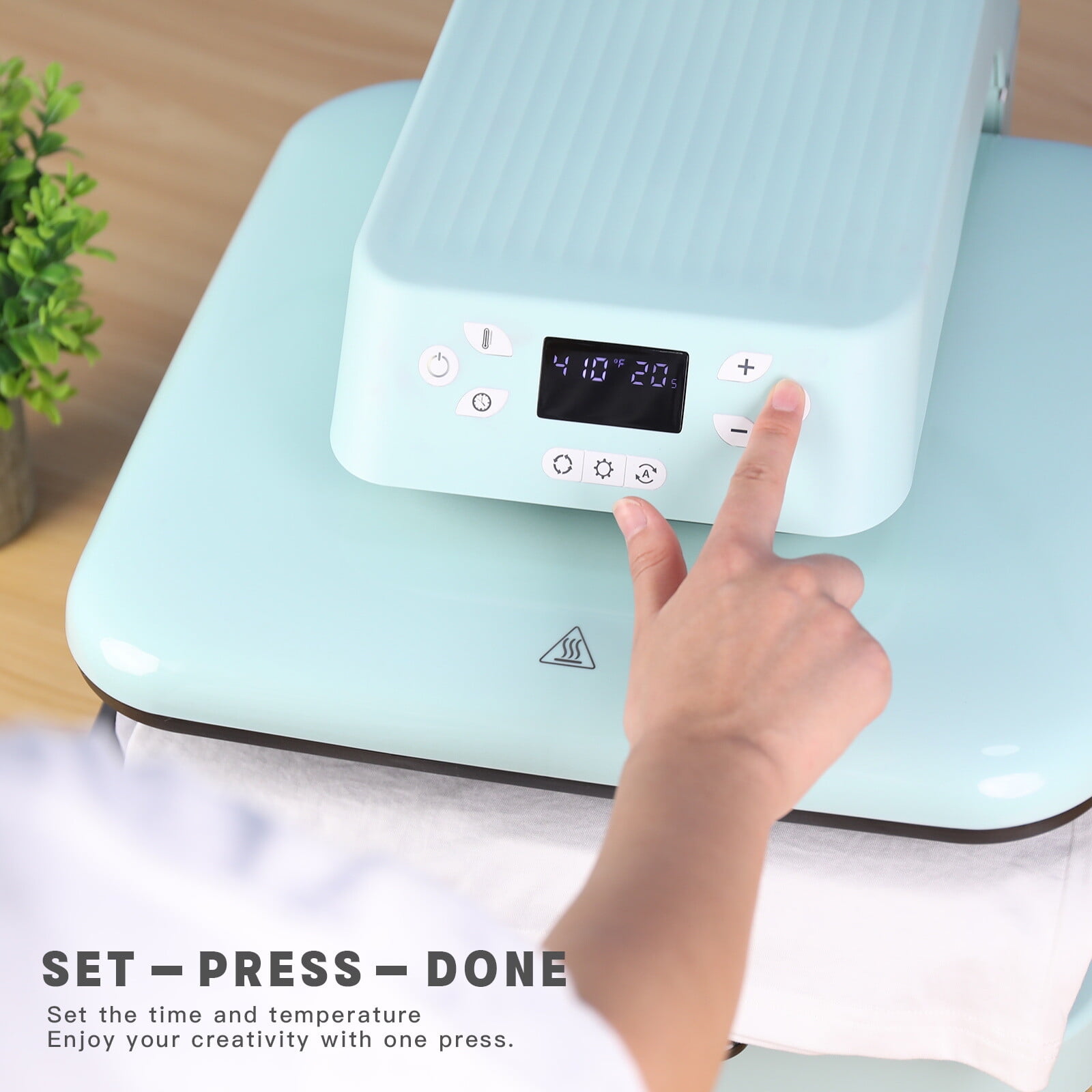 HTVRONT Automatic Heat Press Machine, Professional for Heat Transfer Projects, 15''x15'', Blue