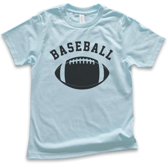 Kids Baseball Shirt, Youth Kids Boy Girl T-Shirt, Funny Baseball T-shirt, Funny Football Tee, Ironic Sports Tee, Light Blue, Medium