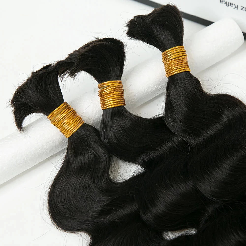 Body Wave No Weft Braids Human Hair Bundles 16''-26'' Virgin Hair Bulk for Braiding