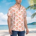 thumbnail image 3 of Fotbe Peach With Leaves Camisa Hawaiana para Hombre Unisex – Camisa Casual de Verano con Botones de Manga Corta de Algodón y Lino,Medium, 3 of 7