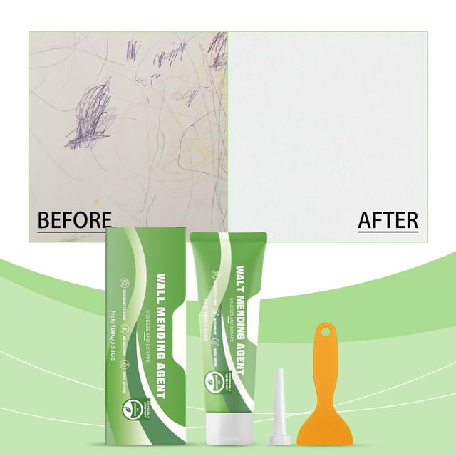 Ganfancp Pintura de Pared para Quitar Graffiti Reparar Manchas de Graffiti Cubrir Reparar Hogar Autopintar Pintura de Pared 100G Ofertas Del Día Liquidación Parche de Pared 100G*1, Rasqueta*1, Tapa c