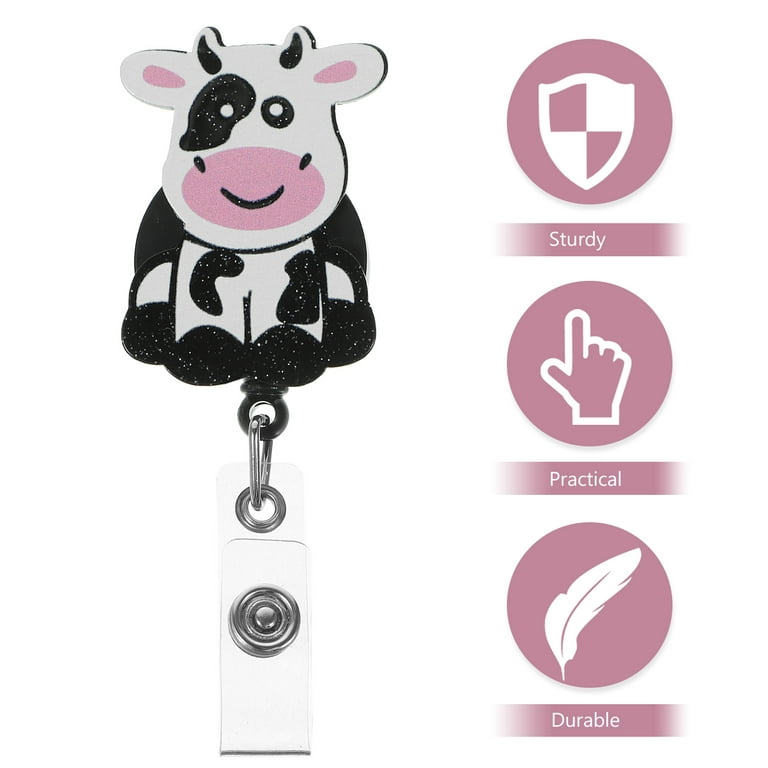 Badge Reel Retractable Badge Holder with Clip Cute Badge Clip Card Holders  for Office Home 