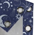 thumbnail image 4 of Ambesonne Space Grommet Curtain, Esoterism Sun Moon Pattern, 50"x96", Indigo and Soft Blue, 4 of 5