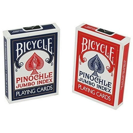Bicycle, Pinochle Jumbo Index Playing Cards, Colors May Vary (Red or Blue)