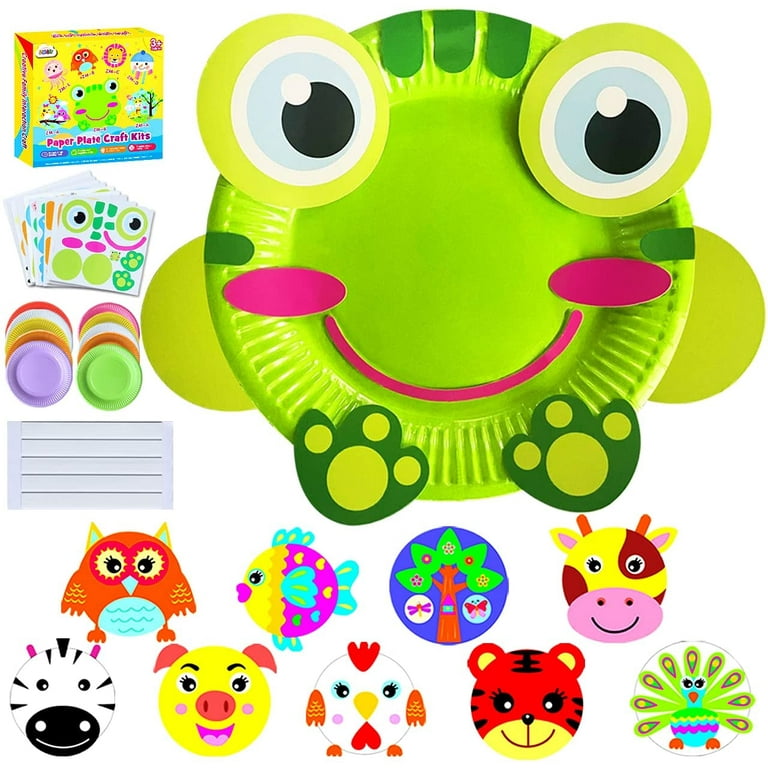 Art Craft Gift for Kids: Paper Plate Art Kit for Girl Boy Toy DIY Animal  Art Supply Projects Toddler Creative Activity Children Preschool Classroom