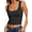 Black, variant on Crop Tops for Women Square Neck Sleeveless Ribbed Tank Tops Slim Fitted Basic Tee Shirts Cami Summer Clothes Black M