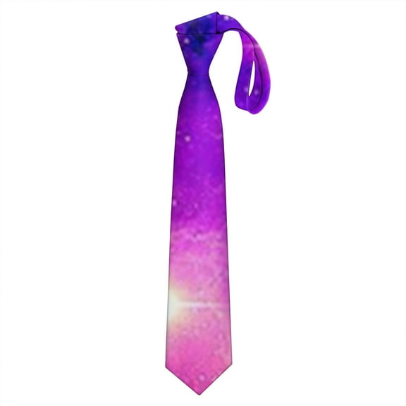 Starry Night Sky Themed Necktie - Luxury Satin Wedding Tie for Groomsmen & Prom