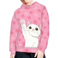 thumbnail image 3 of DISNIMO Pink Cat Hoodie Girls Paw Print Hoodies Paw Print Hoodie Kids Girls Preppy Sweatshirt Cute Teen Girl Pullover Hoodie Long Sleeve Boys Fall Hoodie Casual Streetwear Hoodie Kids Clothes 11-13, 3 of 7