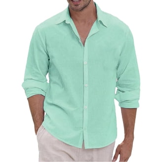 Lumtrix Men's Dress Shirt Slim Fit Stretch Stain Shield Long Sleeve Solid  Color Business Button Down Shirts with Pocket Dark Gray M - Walmart.com
