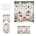 thumbnail image 2 of Virelaxpo Christmas Style Bathroom Decor Collection Featuring Shower Curtain, Floor Mat, Toilet Seat Cover and U-Shaped Mat for Holiday Bathroom Upgrade, 2 of 6