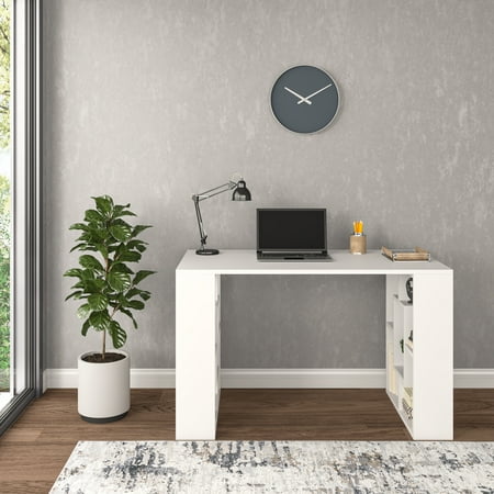 UPC: 0759159595386 | Ada Home Decor Furniture 2 Tier White Margate Modern Desk