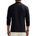 thumbnail image 6 of JAJAHO Mens Linen Long Sleeve Polo Shirt Classic Button Down Collar Casual Business Relaxed Fit Breathable Summer Lightweight Top Cozy Tops, 6 of 9