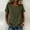 Army Green, variant on PiGOGI Women’s Round Neck Asymmetric Button Loose Linen Short Sleeve Top Pink S