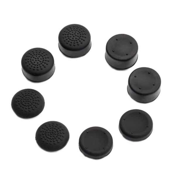 8 fundas de silicona para joystick de altura mejorada para gamepad (negro)