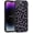 LP-Black Transparent Leopard, variant on Case for iPhone 14 Pro Max Case with Matte Black Double Snake Design, Cute Phone Cover for Women Girls and Men, Slim Shockproof Bumper with Gold Accents