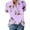 Purple, variant on Ladies Shirts Summer Top for Women Shirts Timeless Casual Button-Front Blouse with Turndown Collar Long Sleeve Print Top for Everyday Styling Purple S