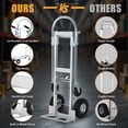 thumbnail image 6 of Heavy Duty 700 Lbs Capacity Hand Truck & Dolly Cart, 2-in-1 Aluminum Utility Cart with 10" Wheels, Portable Cart for Warehouse, Factory, Indoor, Outdoor, 6 of 8