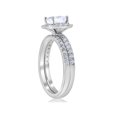 thumbnail image 3 of 2 5/8ct Princess Cut Halo Diamond Engagement Wedding Ring Set Lab Grown 14k Gold, 3 of 4