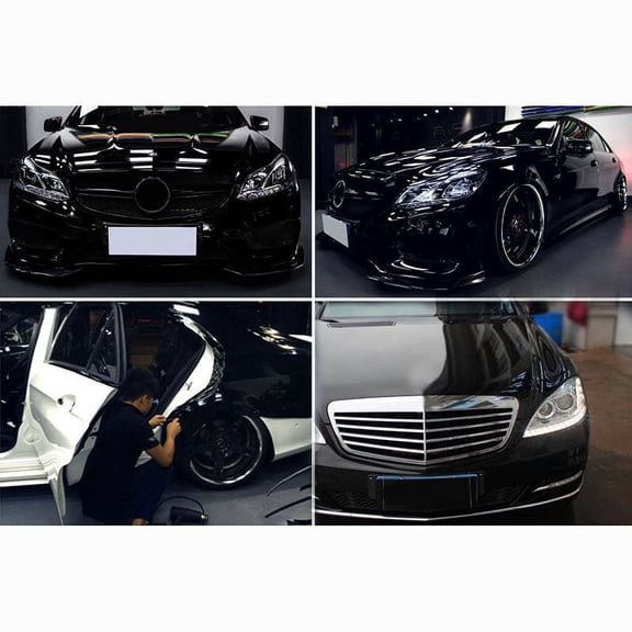 sailesiti Glossy Black Vinyl Wrap Film Sticker Decal Body Hood Roof UV-Resistant 30*150CM