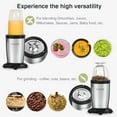 thumbnail image 4 of KOIOS 850W Personal Blender for Shakes and Smoothies, 11 Pieces Single Bullet Smoothie Blenders for Kitchen, Small Coffee Grinder with 2 x 17 ounce and 10 ounce Travel Bottles and Lids, BPA Free (Black), 4 of 8
