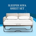 thumbnail image 2 of 600 Thread Count 100% Egyptian Cotton Sleeper Sofa Bed Sheet Set Stripe Queen Size (62"x 74"x 5" ) with 4 -PCS Fitted Straps Color White, 2 of 6