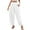 White, variant on Womens Cotton Wide Leg Pants Casual Waistband Boho Beach Travel Vacation Palazzo Harem Pants with Pockets