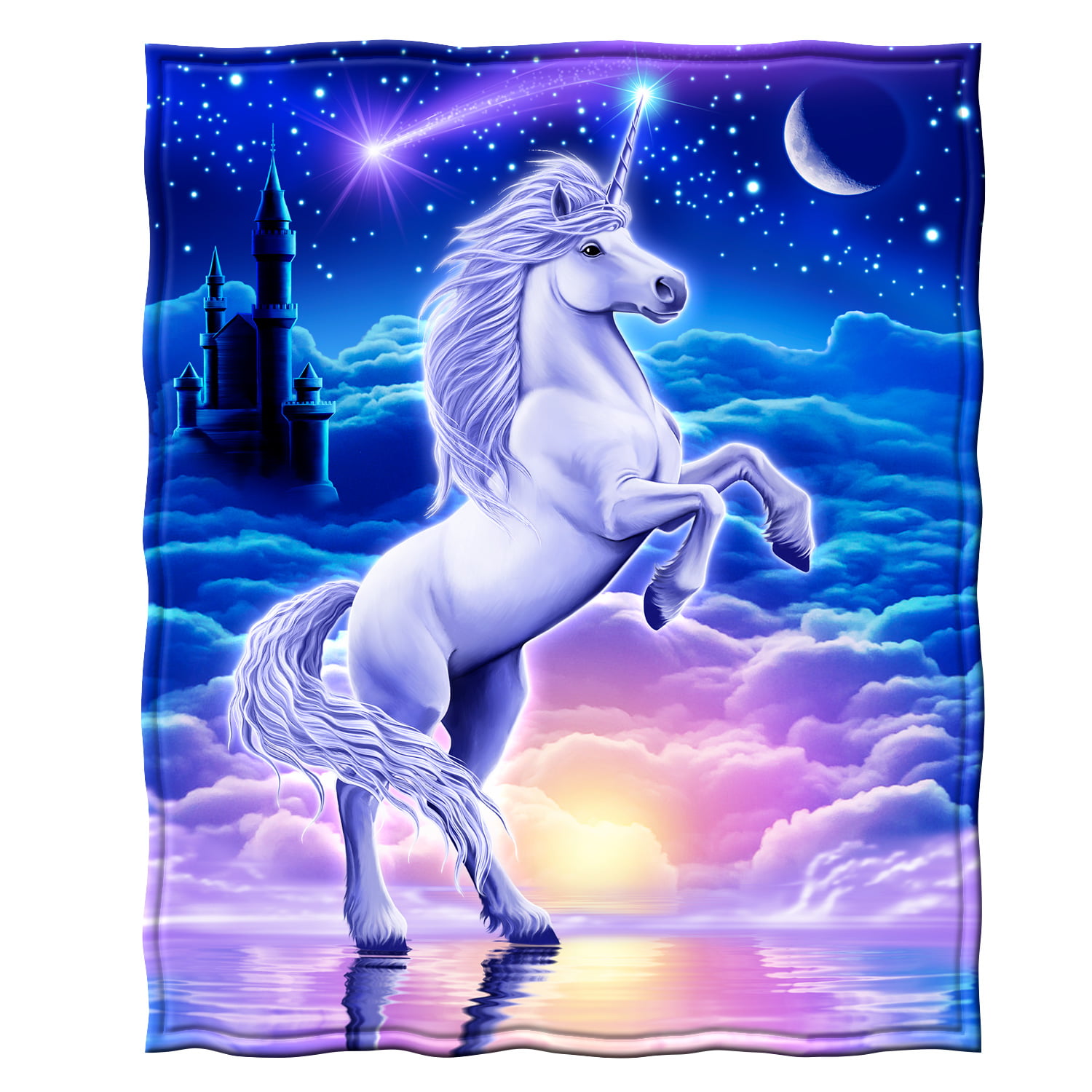 ALAZA Beautiful Unicorn and Floral Polyester Microfiber Throw Blanket 50 x 60 Lightweight Cozy Couch Blanket Bed Blanket by My Daily