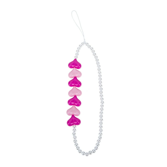 Miangastore Lanière Perlée en Forme de Cœur Rose Prévient la Perte 1Ensemble 7.1x0.9In