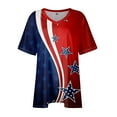 thumbnail image 4 of ADSSDQ Plus Size Womens Clothing Casual Summer V Neck Shirts Work Tops For Women 4Th Of July Independence Day Tee Shirt Tops Short Sleeve Y2K Tunic Tops Fall Fashion 2024 Red 4XL, 4 of 7