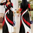 thumbnail image 4 of Women's Casual Sexy V Neck 3/4 Sleeves Club wear Party Outfits Plus Size Maxi Dress for Women Casual Summer Sundress, 4 of 5