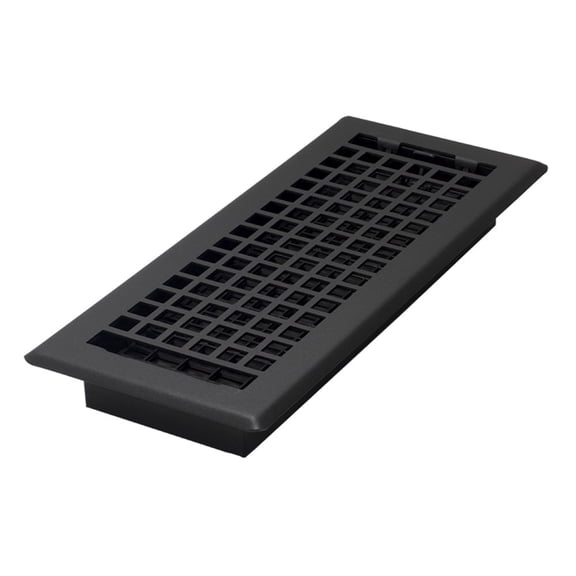 Decor Grates LTH412-BLK Lattice Floor Register, 4x12 Inches, Textured Black Finish