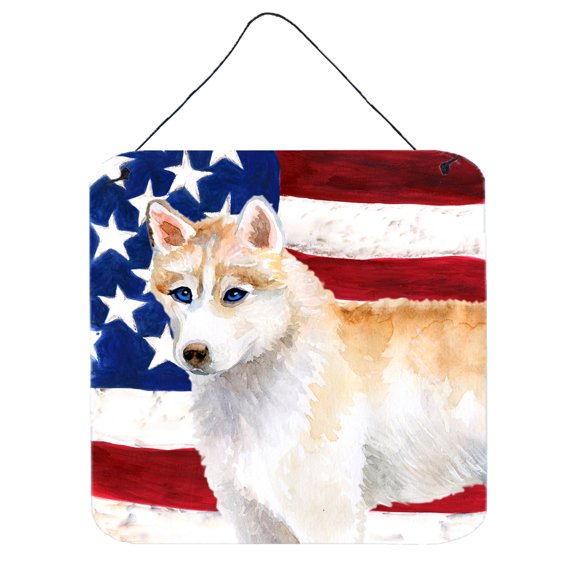 Carolines Treasures BB9655DS66 Siberian Husky Patriotic Wall or Door Hanging Prints 6HX6W multicolor