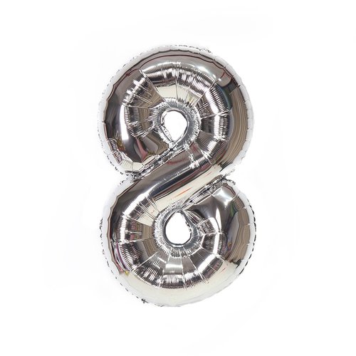 Globos con números y letras metalizadas estilo negro plateado para Baby Shower