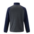 thumbnail image 3 of Lovskoo Long Sleeve Shrits for Men Stand Collar Polar Fleece Vintage Sweatshirt Casual Half Zipper Pullover Fashion Color Block Sweatshirts A-Gray, 3 of 8