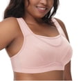 thumbnail image 2 of Deyllo Women Plus Size Bras Sport Workout Bras High Impact Support Exercise Bra No Underwire Comfort Light Pink Bra Clothes Size 44G, 2 of 12