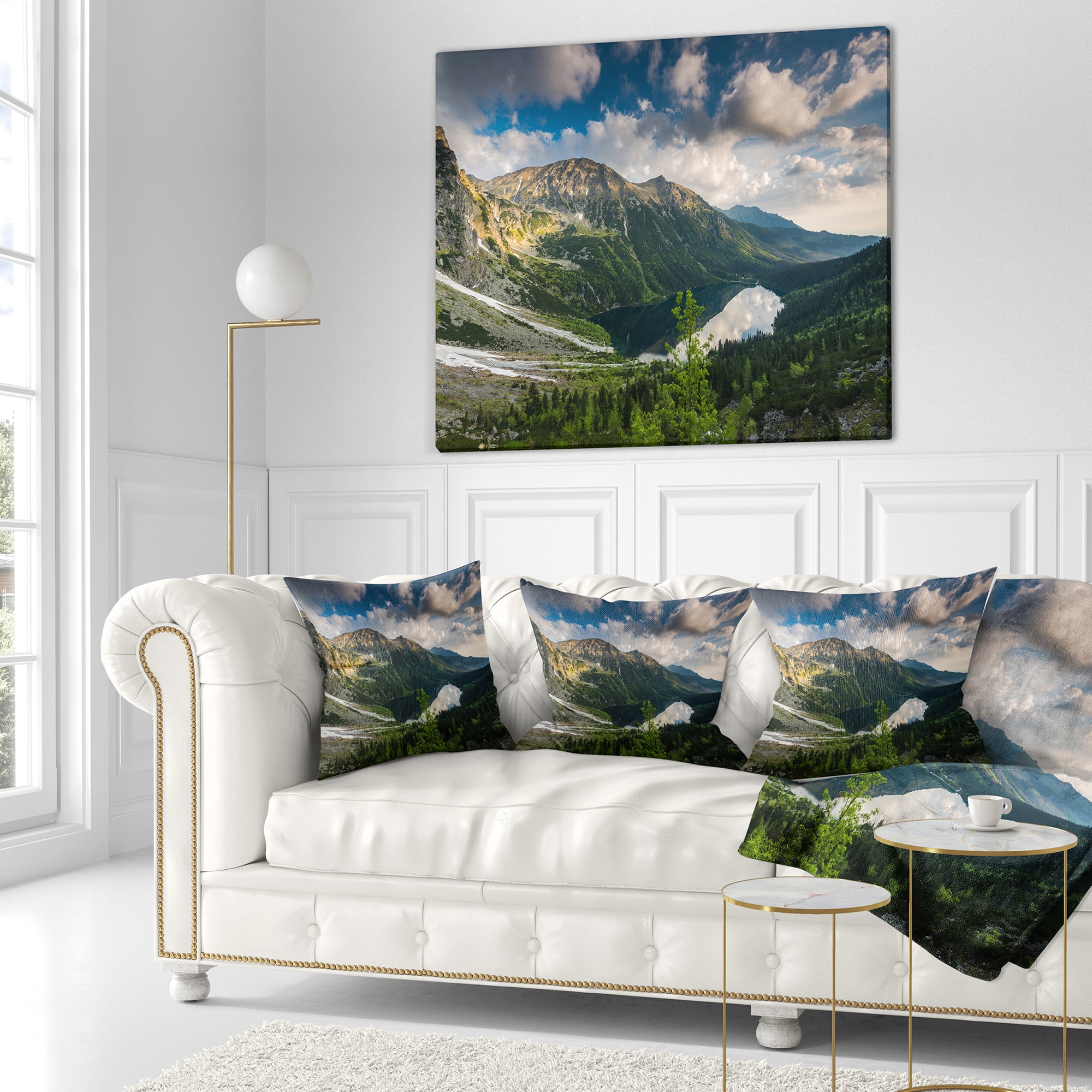 Designart Summer at Polish Tatra Mountains - Landscape Printed Throw Pillow - 16x16