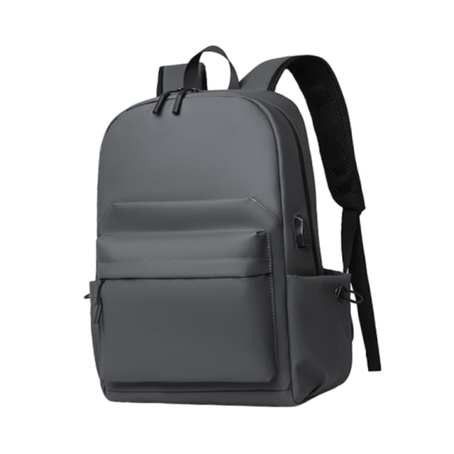 Mochila Oxford para computadora portátil con puerto de carga USB, resistente al agua, organizador portátil para computadora portátil, para viajes al Gris oscuro